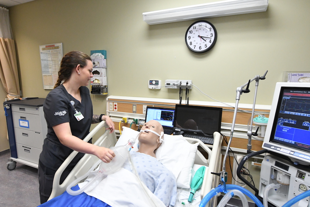 respiratory therapy students healing arts lab