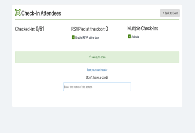 Computer check-in interface