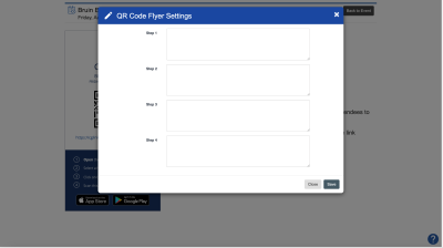 QR Code flyer settings