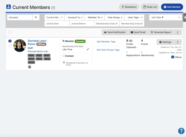Search for member name