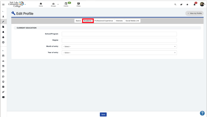 Register icon on the right side of the event