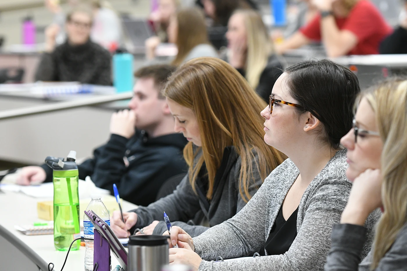 Attentive students in class.