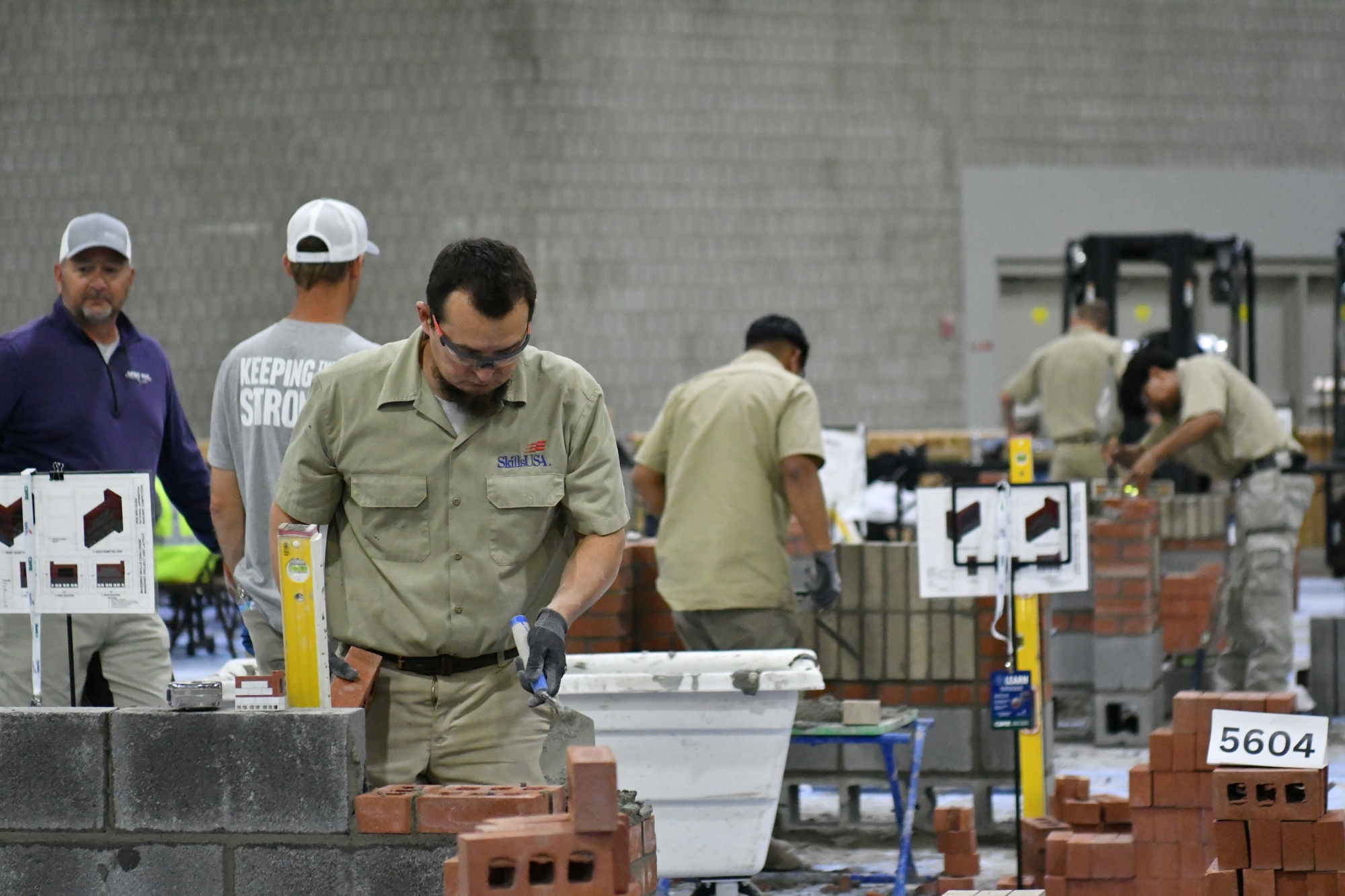 Jason Sanchez competes in Masonry competition at Skills USA 2026