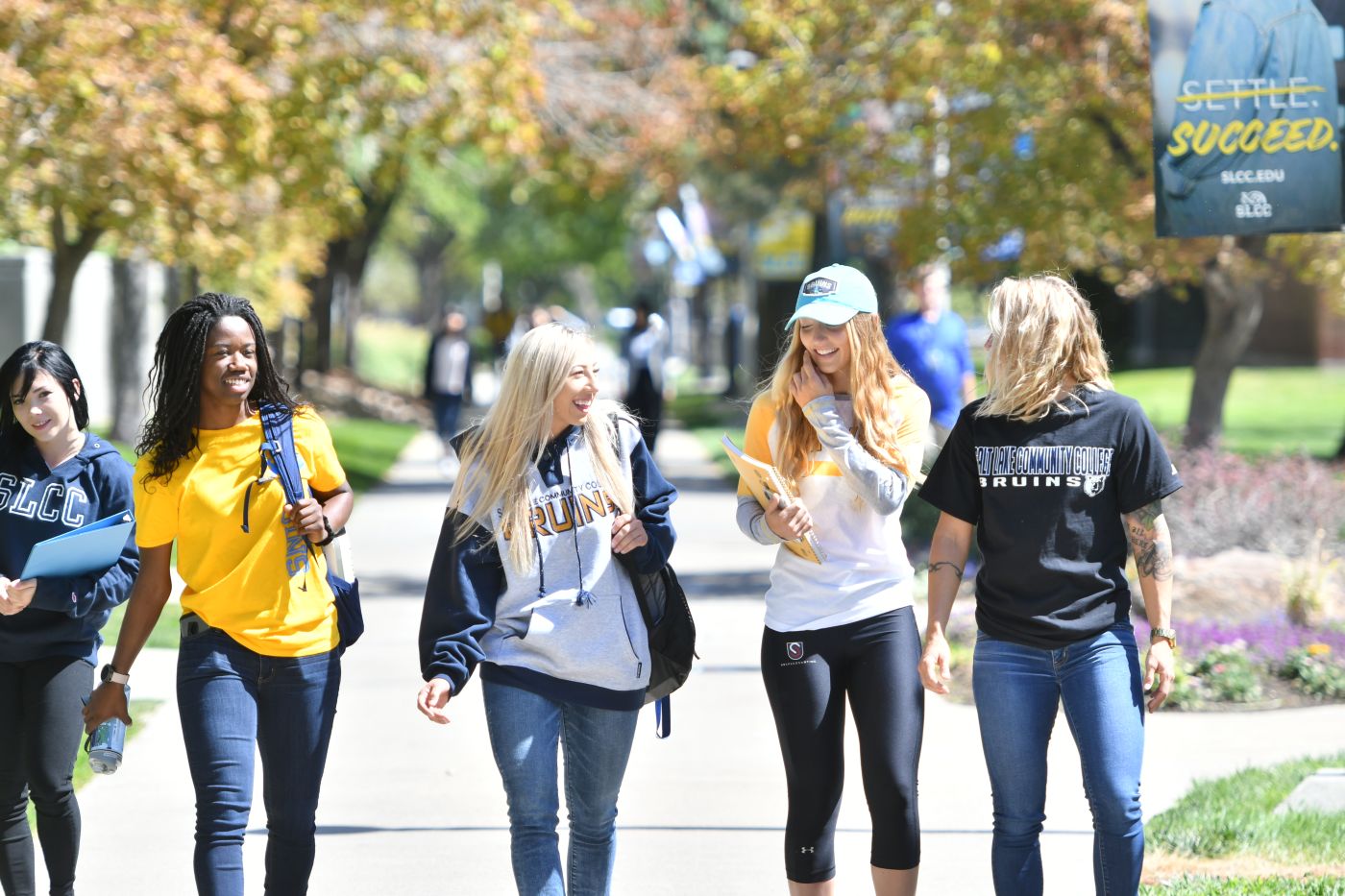 US Speedskating teammates taking a break from training to fit in classes and hang out on campus.