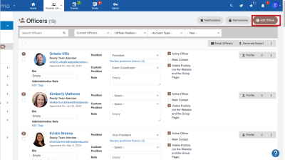Click Add Officer button
