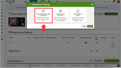 Computer tracking selection