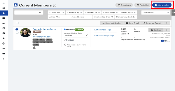 Click Add Member button