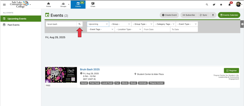 Searching for Bruin bash event