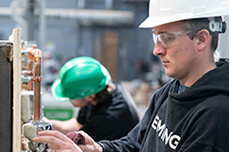 a man working a machine